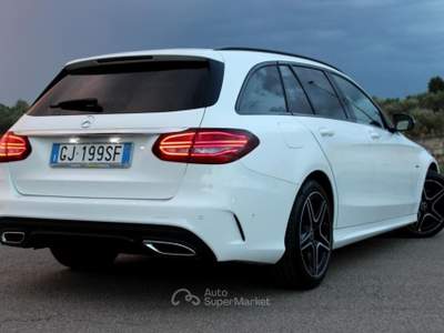 Mercedes-Benz Classe C MERCEDES C220d SW Aut. *AMG Night Edition Bianco usata Monteroni di Lecce