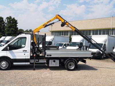 Ford Transit 350 2.0 tdci 170cv Cassone+Gru verricello e radiocomando Bianco usata Reggio nell'Emilia