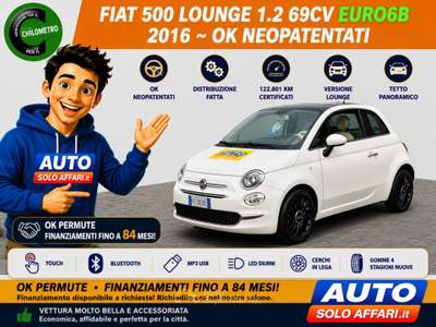Fiat 500 1.2 LOUNGE EURO6B DISTRIBUZIONE FATTA/TOUCH/NEOPATENTATI Bianco usata Prato
