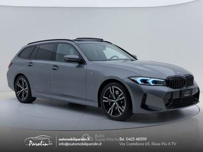 BMW Serie 3 325tds d Touring 48V xDrive Msport Tetto-AssettoAdattivo-Pelle-Black pack Verde usata Riese Pio X