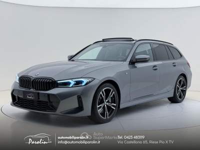 BMW Serie 3 325tds d Touring 48V xDrive Msport Tetto-AssettoAdattivo-Pelle-Black pack Verde usata Riese Pio X