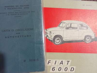 Fiat 600D Libretto circolazione/targhe originali Blu/Azzurro usata Prato