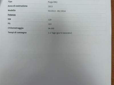 Ford Kuga Motore sostituito con 90.000 km con fattura Bianco usata Termoli