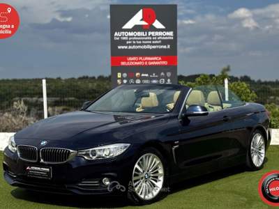 BMW Serie 4 420d d Cabrio Luxury (Pelle/Led/Retro/Navi/Auto) Blu/Azzurro usata Castellaneta