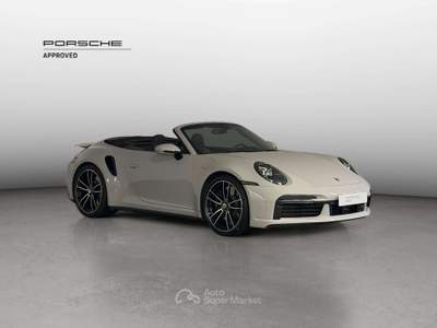 Porsche 911 992 Turbo S Cabrio-IVA ESPOSTA-CARBOCERAMICA-SEDILI VENTILATI-ADAPTIVE CRUISE CONTROL-SURROUND VIEW Bianco usata Grandate