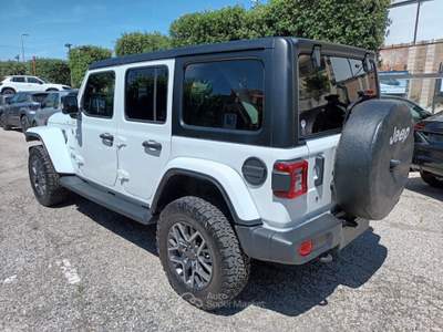 Jeep Wrangler 2200 MJT UNLIMITED SAHARA 4X4 200CV AUTOM ITALIA Bianco usata Roma