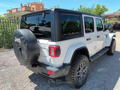 Jeep Wrangler 2200 MJT UNLIMITED SAHARA 4X4 200CV AUTOM ITALIA Bianco usata Roma