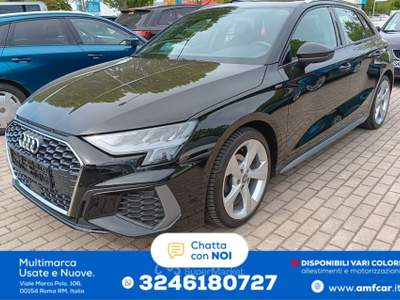 Audi A3 Sportback 35 TDI S line Climatizzatore a LED Sedili riscaldabili Nero usata Roma