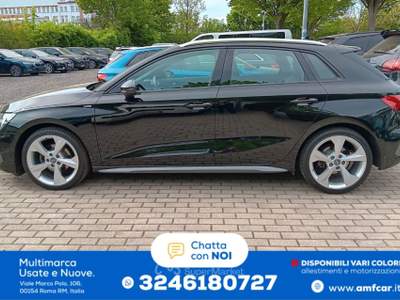 Audi A3 Sportback 35 TDI S line Climatizzatore a LED Sedili riscaldabili Nero usata Roma
