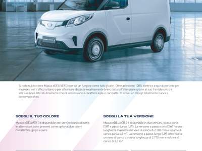Maxus eDeliver3 VEICOLO ELETTRICO Bianco usata Galliate