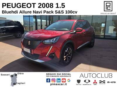 Peugeot 2008 BlueHDi 100 S&S Allure Navi Pack Rosso usata Sassari